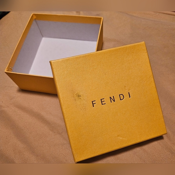 Fendi Empty Gift Box Jewelry Accessories 5" x 5" x 2" Medium Belt Scarf Storage - Picture 1 of 9